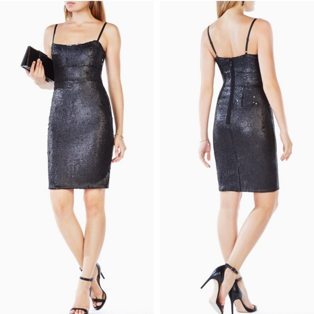 BCBG Alese Sequin Black Dress SIZE XXS